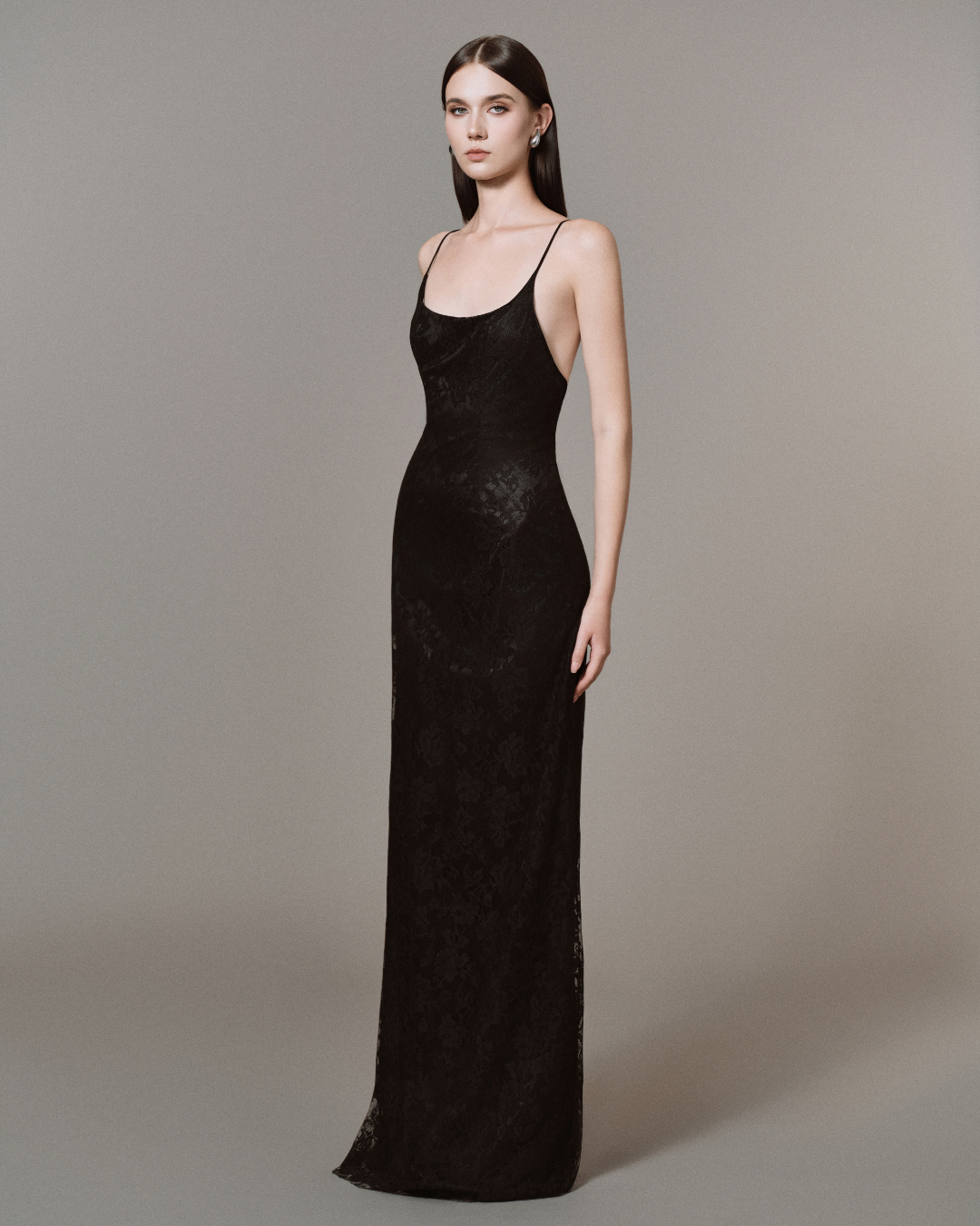 Obsidian Lace Slip Dress