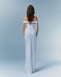 Noelle Gathered Off-shoulder Gown
