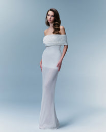 Solene Off-Shoulder Lace Gown
