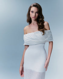 Solene Off-Shoulder Lace Gown