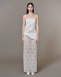 Cylia Draped Lace Dress