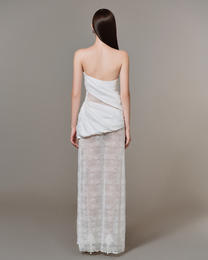 Cylia Draped Lace Dress